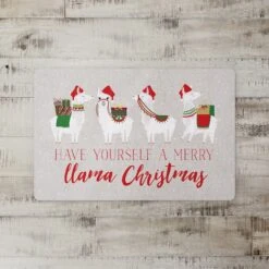 Merry Llama Christmas Floor Mat -Northlight Sale Store D518149S 2
