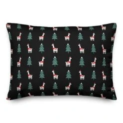 Caroling Llama Pattern 14x20 Throw Pillow -Northlight Sale Store D518153S 2