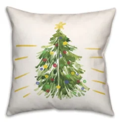 Getting Lit Xmas Tree 18x18 Throw Pillow