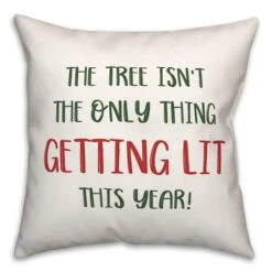 Getting Lit Xmas Tree 18x18 Throw Pillow -Northlight Sale Store D518171S 2