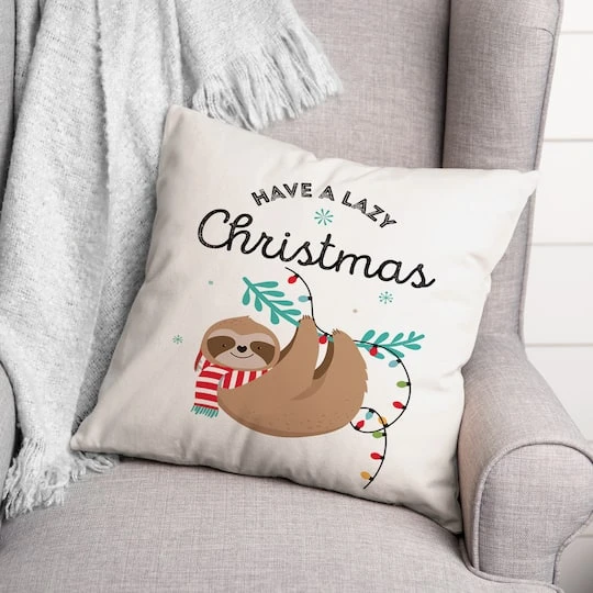 Have A Lazy Christmas Throw Pillow 3 Have A Lazy Christmas Throw Pillow - Image 3