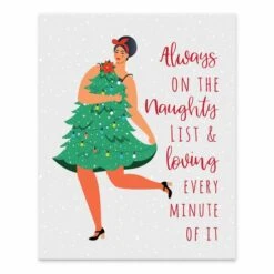 Always On Naughty List 8x10 Tabletop Canvas