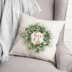 Noel Wreath 18x18 Throw Pillow -Northlight Sale Store D518211S 2