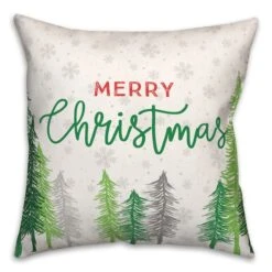Merry Christmas Forest Square Throw Pillow -Northlight Sale Store D518221S 2