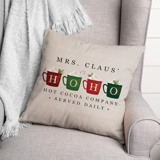 Mrs Claus Hoho Cocoa 18x18 Throw Pillow 2 Mrs Claus Hoho Cocoa 18x18 Throw Pillow - Image 2