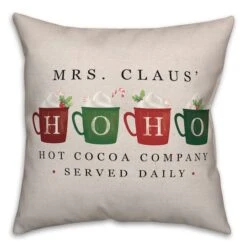 Mrs Claus Hoho Cocoa 18x18 Throw Pillow 5 Mrs Claus Hoho Cocoa 18x18 Throw Pillow -Northlight Sale Store D518223S 2