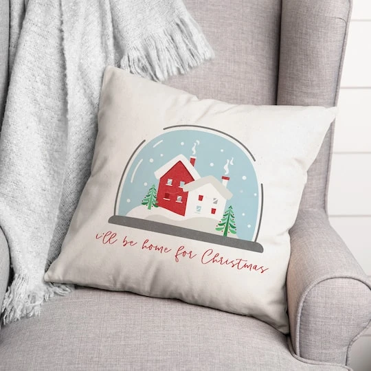 Home Christmas Snow Globe Throw Pillow 2 Home Christmas Snow Globe Throw Pillow - Image 2