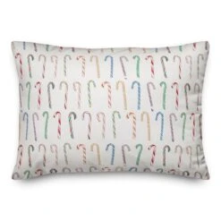 Candy Cane Pattern 14x20 Throw Pillow
