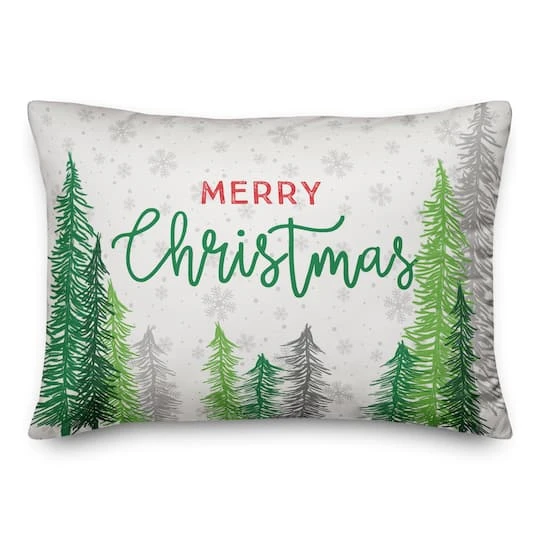Merry Christmas Forest Throw Pillow 1 Merry Christmas Forest Throw Pillow