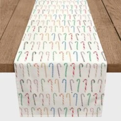 Candy Cane Pattern 16x90 Poly Twill Table Runner 6 Candy Cane Pattern 16x90 Poly Twill Table Runner -Northlight Sale Store D518244S 2