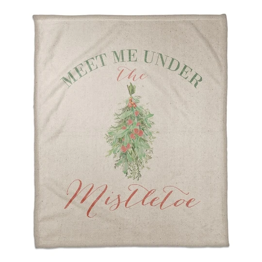 Meet Under Mistletoe 50x60 Coral Fleece Blanket 1 Meet Under Mistletoe 50x60 Coral Fleece Blanket