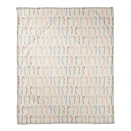 Candy Cane Pattern 50x60 Coral Fleece Blanket 1 Candy Cane Pattern 50x60 Coral Fleece Blanket