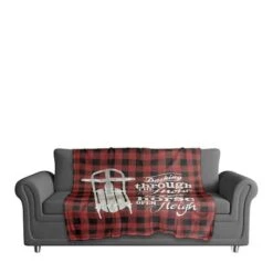 One Horse Open Sleigh 50x60 Coral Fleece Blanket -Northlight Sale Store D518277S 3