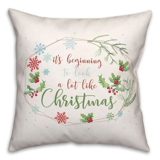 Beginning Look Christmas 18x18 Throw Pillow 1 Beginning Look Christmas 18x18 Throw Pillow
