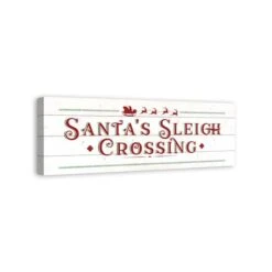 Santas Sleigh Crossing Wood 36x12 Canvas Wall Art -Northlight Sale Store D518282S 2