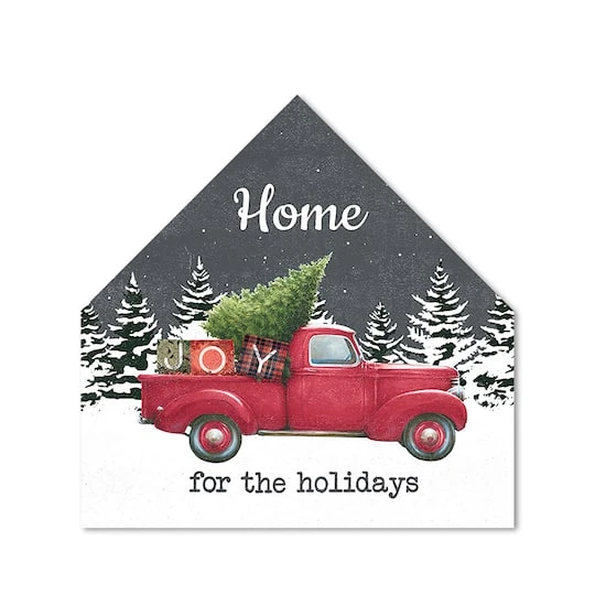 Home Holidays Truck 17x17 House Shaped Canvas 2 Home Holidays Truck 17x17 House Shaped Canvas - Image 2