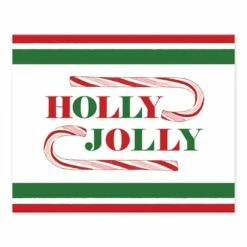 Holly Jolly Candy Cane 10x8 Tabletop Canvas