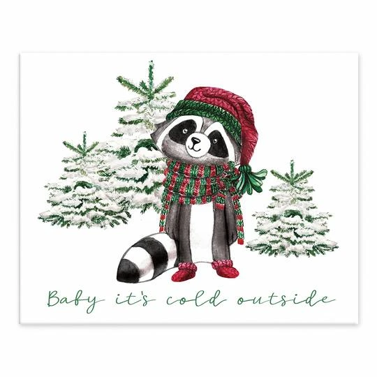Baby Cold Outside Raccoon 10x8 Tabletop Canvas 2 Baby Cold Outside Raccoon 10x8 Tabletop Canvas - Image 2
