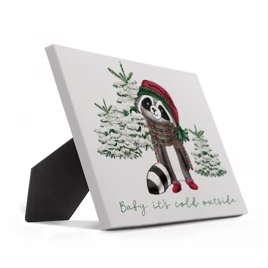Baby Cold Outside Raccoon 10x8 Tabletop Canvas 3 Baby Cold Outside Raccoon 10x8 Tabletop Canvas - Image 3