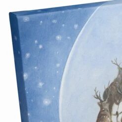 Santa Sleigh Painting Moon 16x16 Canvas Wall Art -Northlight Sale Store D518301S 3