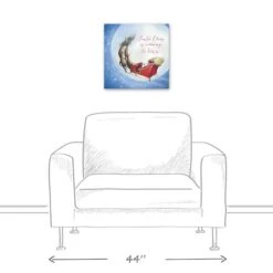 Santa Sleigh Painting Moon 16x16 Canvas Wall Art -Northlight Sale Store D518301S 4