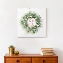 Christmas Wreath Noel Canvas Wall Art -Northlight Sale Store D518302S 5
