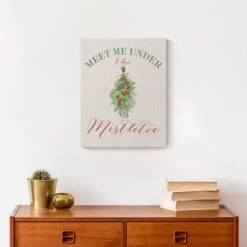 Meet Under Mistletoe 11x14 Canvas Wall Art -Northlight Sale Store D518304S 5