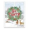 Be Merry Winter Window 16x20 Canvas Wall Art