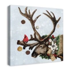 Festive Reindeer 24x24 Canvas Wall Art -Northlight Sale Store D518311S 2