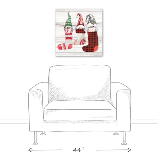 Gnome Stockings 20x20 Canvas Wall Art 5 Gnome Stockings 20x20 Canvas Wall Art - Image 5