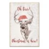 Oh Deer Christmas Here Canvas Wall Art