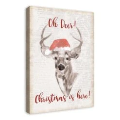 Oh Deer Christmas Here Canvas Wall Art 8 Oh Deer Christmas Here Canvas Wall Art -Northlight Sale Store D518314S 2
