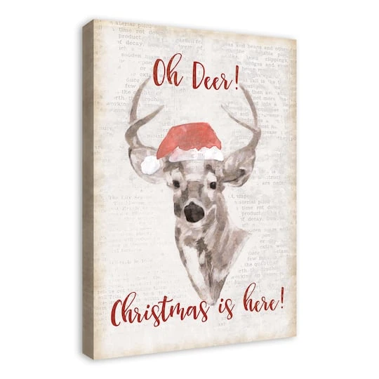 Oh Deer Christmas Here Canvas Wall Art 3 Oh Deer Christmas Here Canvas Wall Art - Image 3
