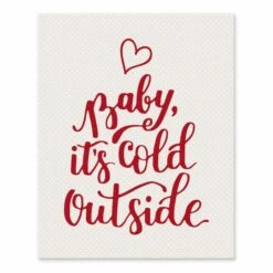 Baby Its Cold Outside Dotted Background 8x10 Tabletop Canvas