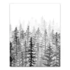 Black White Watercolor Trees 16x20 Canvas Wall Art