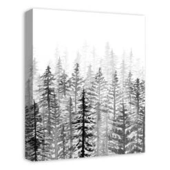 Black White Watercolor Trees 16x20 Canvas Wall Art -Northlight Sale Store D518326S 2