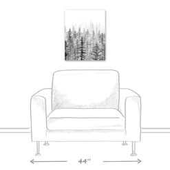 Black White Watercolor Trees 16x20 Canvas Wall Art -Northlight Sale Store D518326S 5