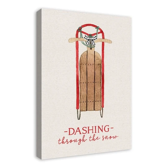 Dashing Snow Sled 20x30 Canvas Wall Art 3 Dashing Snow Sled 20x30 Canvas Wall Art - Image 3