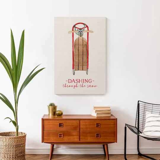 Dashing Snow Sled 20x30 Canvas Wall Art 5 Dashing Snow Sled 20x30 Canvas Wall Art - Image 5
