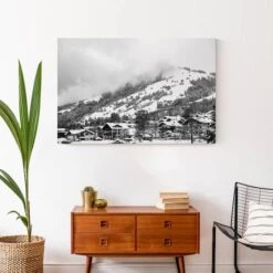 Grayscale Mountain Homes 36x24 Canvas Wall Art 10 Grayscale Mountain Homes 36x24 Canvas Wall Art -Northlight Sale Store D518333S 4
