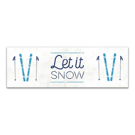 Let It Snow Skis 36x12 Canvas Wall Art 1 Let It Snow Skis 36x12 Canvas Wall Art