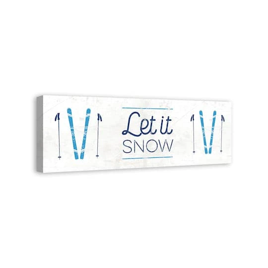 Let It Snow Skis 36x12 Canvas Wall Art 3 Let It Snow Skis 36x12 Canvas Wall Art - Image 3