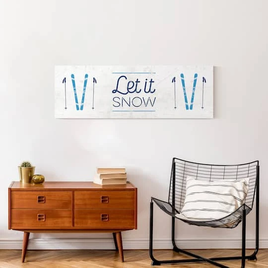 Let It Snow Skis 36x12 Canvas Wall Art 5 Let It Snow Skis 36x12 Canvas Wall Art - Image 5