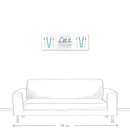 Let It Snow Skis 36x12 Canvas Wall Art 6 Let It Snow Skis 36x12 Canvas Wall Art - Image 6