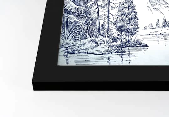 20" Mountain Forest Drawing Framed Wall Art 3 20" Mountain Forest Drawing Framed Wall Art - Image 3