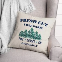Fresh Cut Tree Farm 18x18 Throw Pillow -Northlight Sale Store D518354S 2