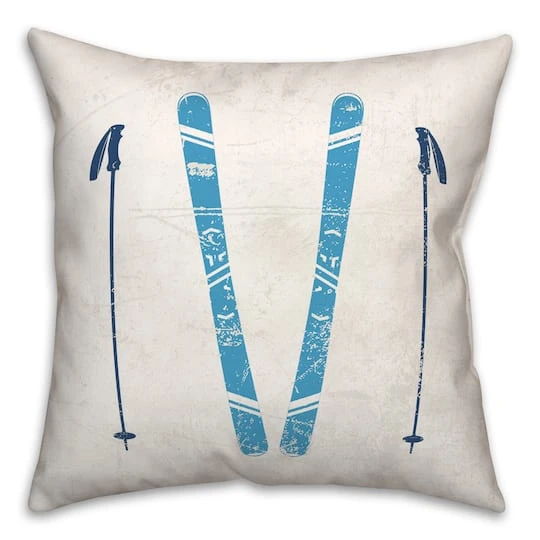 Let It Snow Skis18x18 Throw Pillow 2 Let It Snow Skis18x18 Throw Pillow - Image 2
