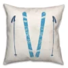 Let It Snow Skis18x18 Throw Pillow