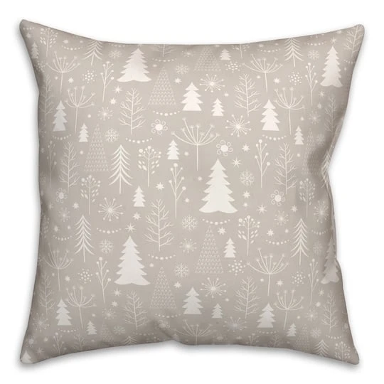 Winter Tree Soft Gray 18x18 Throw Pillow 1 Winter Tree Soft Gray 18x18 Throw Pillow