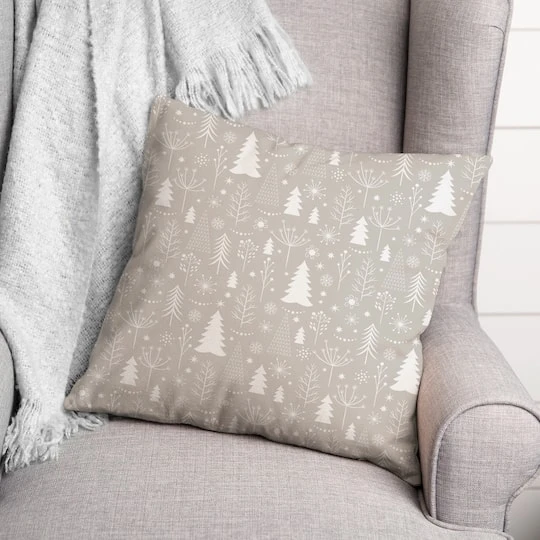Winter Tree Soft Gray 18x18 Throw Pillow 3 Winter Tree Soft Gray 18x18 Throw Pillow - Image 3